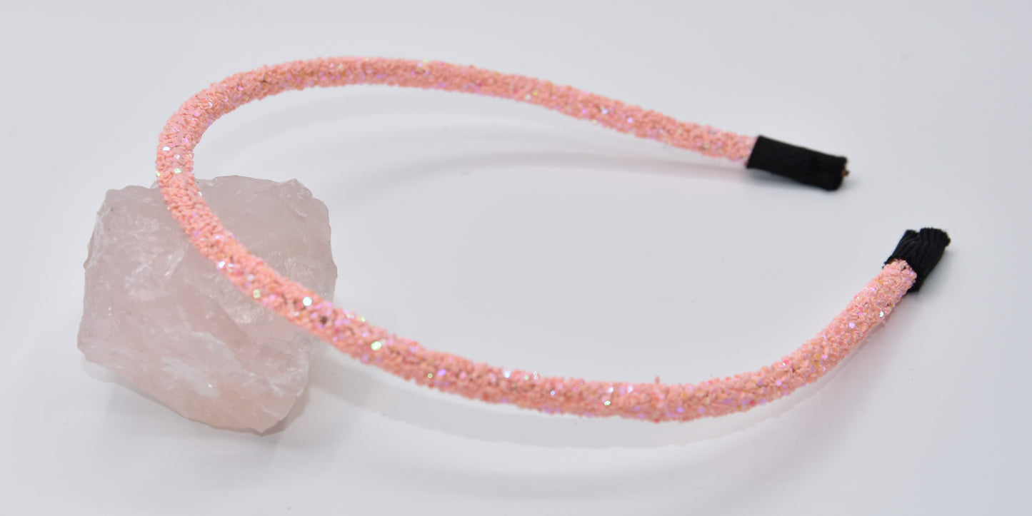 Glitter diadeem - Zalm roze