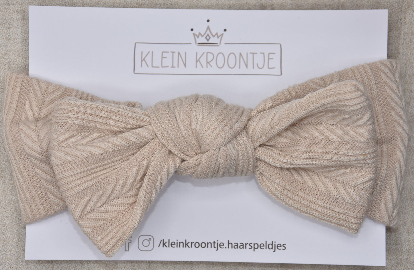 Haarband met strik motief - Sand