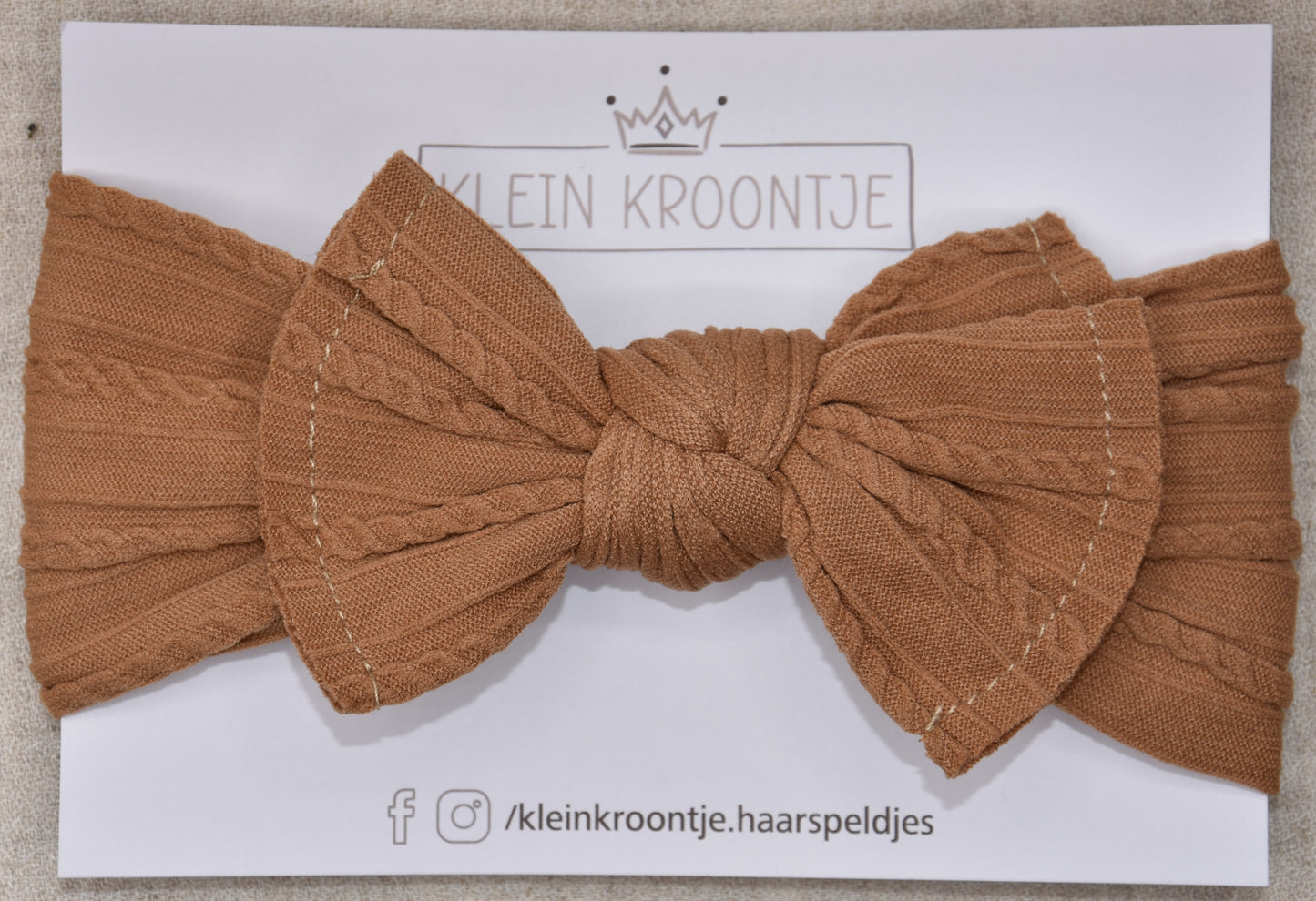 Haarband met strik - Cognac