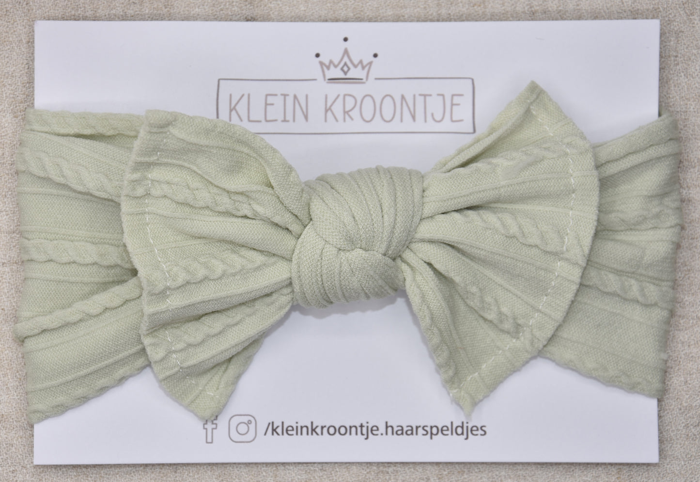 Haarband met strik - Mint groen