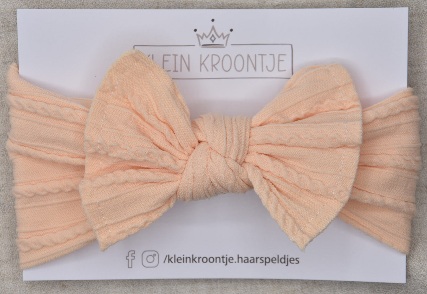 Haarband met strik - Zalm roze