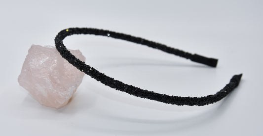 Glitter diadeem - Zwart