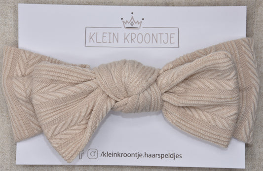Haarband met strik motief - Sand