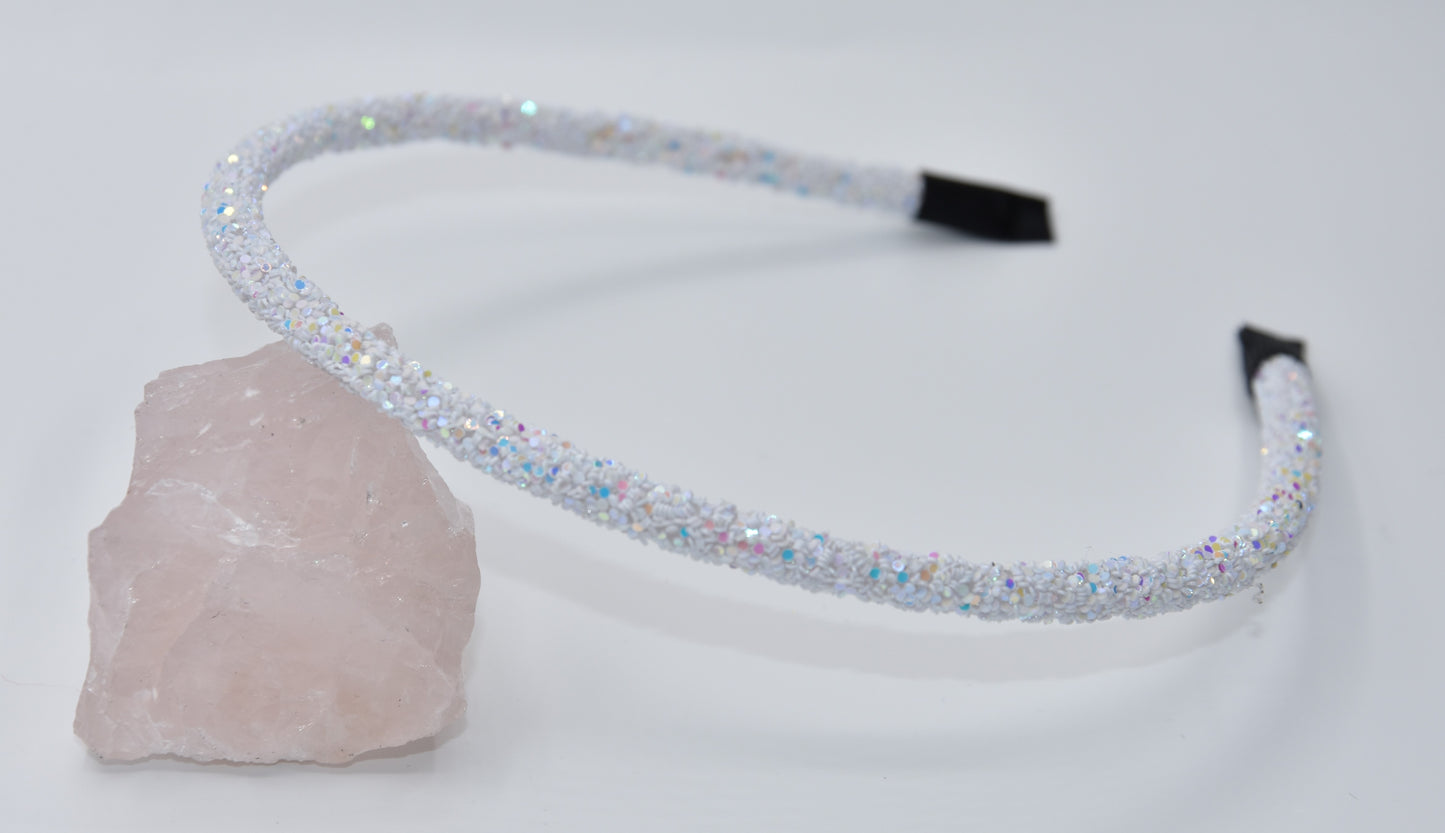 Glitter diadeem - Wit