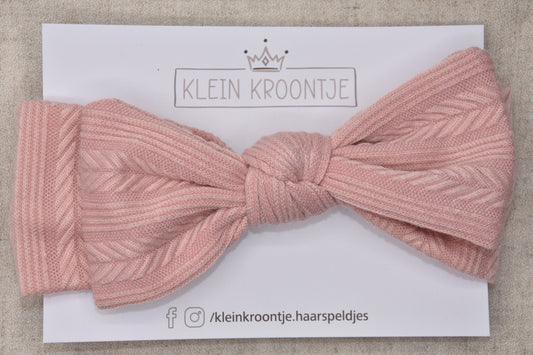Haarband met strik motief - roze
