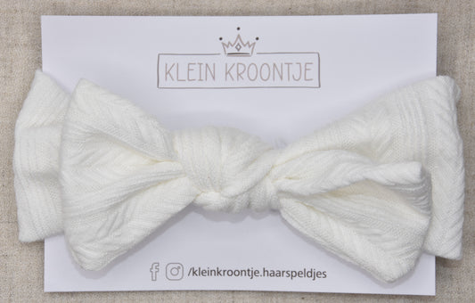 Haarband met strik motief - Wit