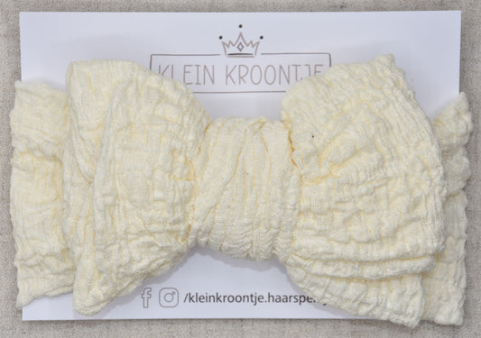 Haarband strik groot - Créme
