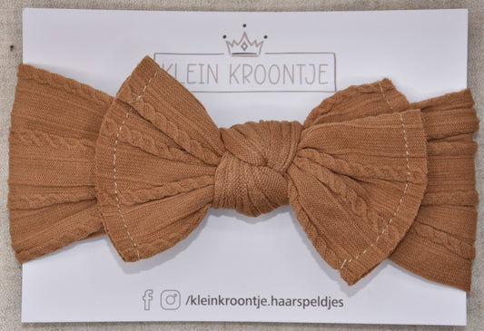 Haarband met strik - Cognac