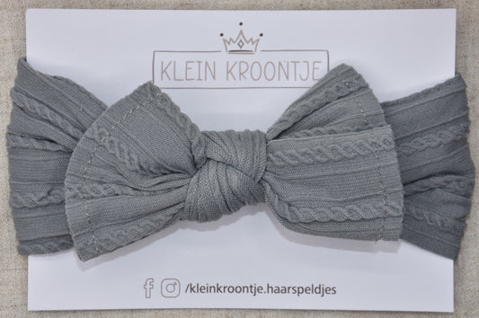 Haarband met strik - grijs
