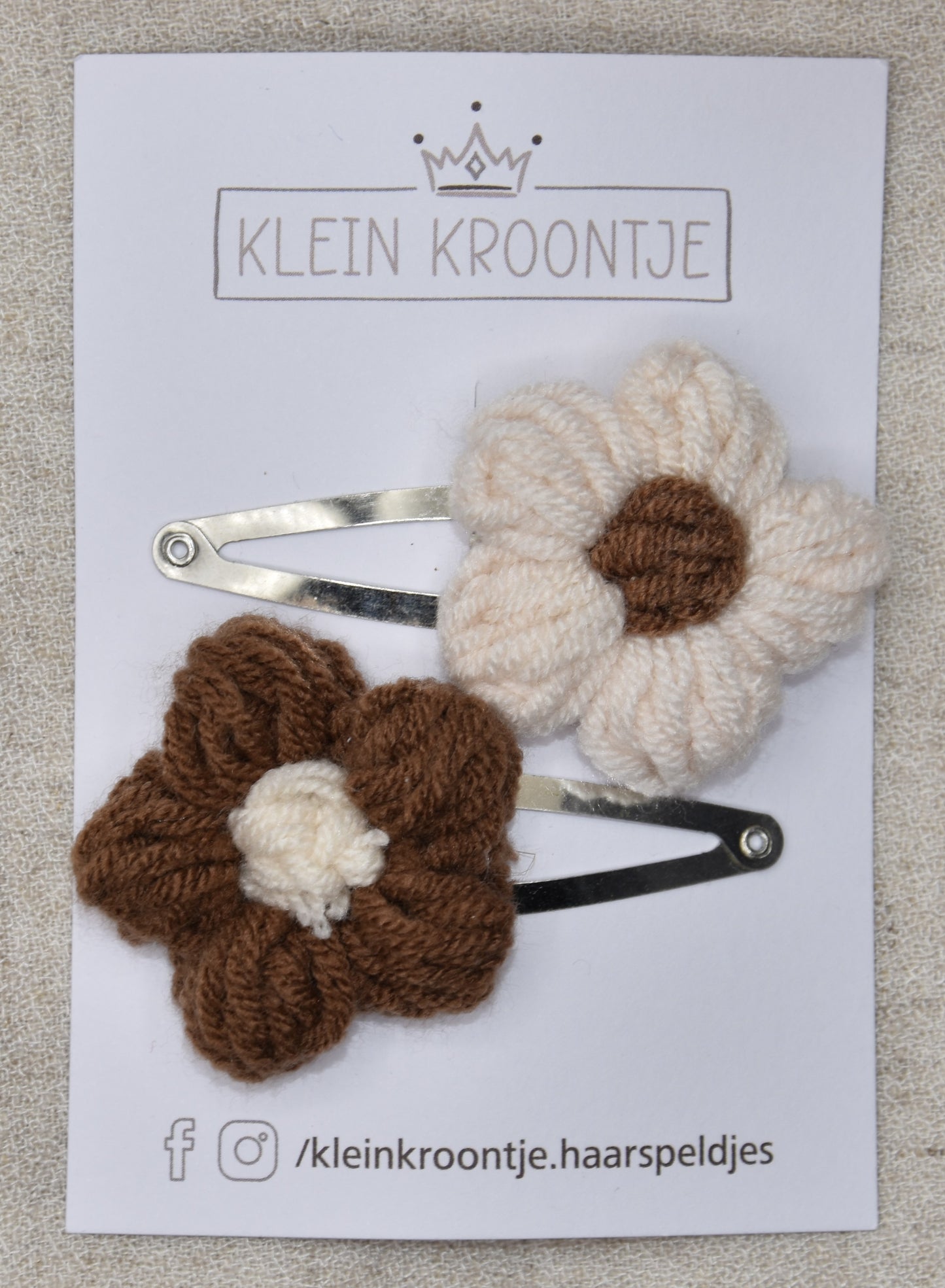 Speldje Madelief - Bloem bruin