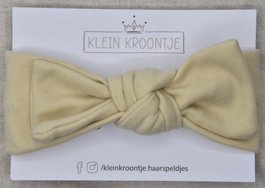 Haarband fleece met strik - Sand/Ecru