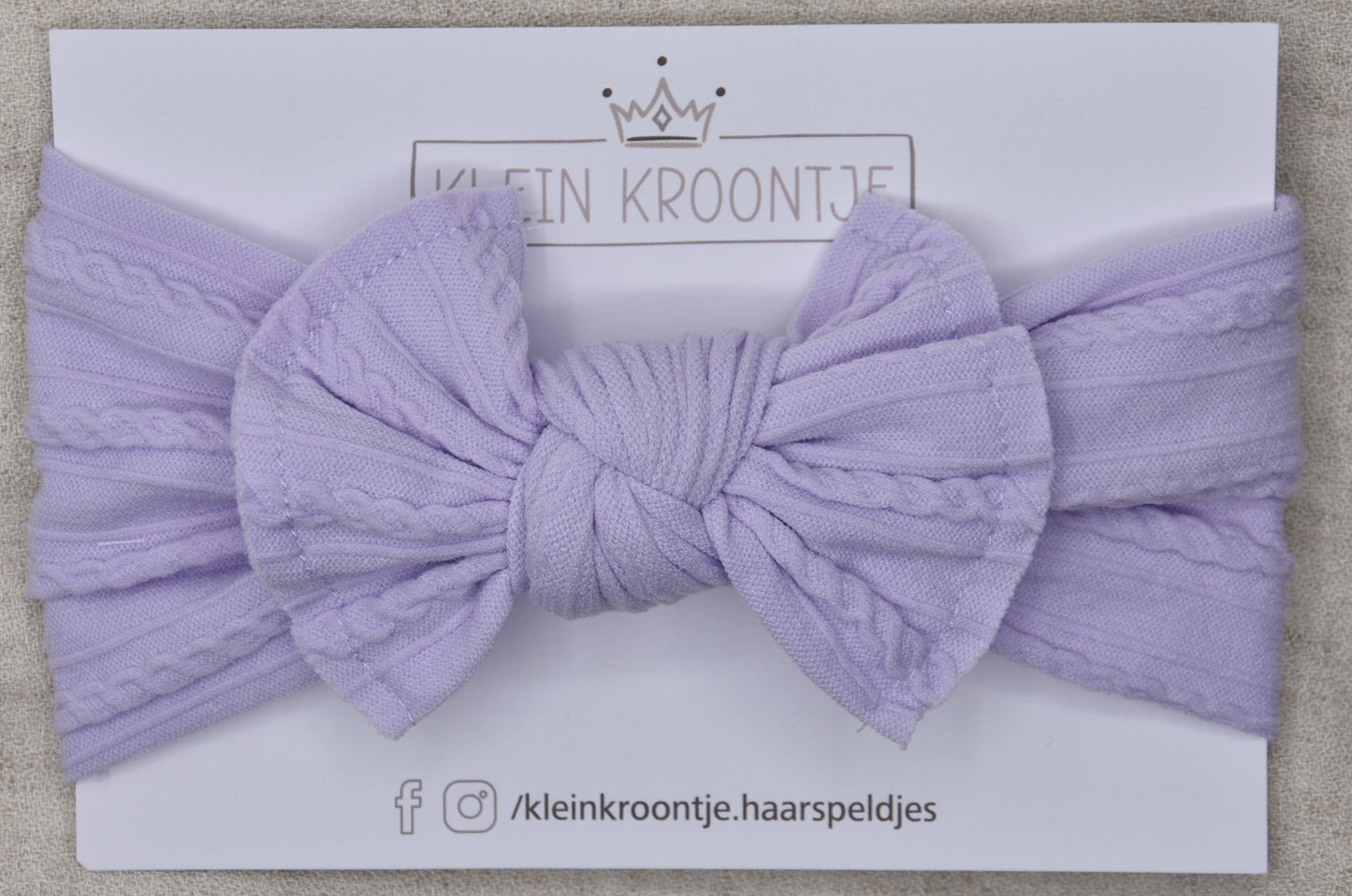Haarband rib met strik - Lila