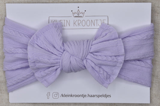 Haarband rib met strik - Lila
