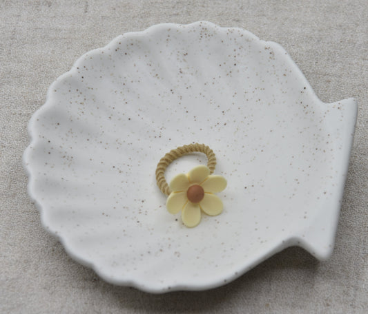 Haarelastiek bloem - Creme