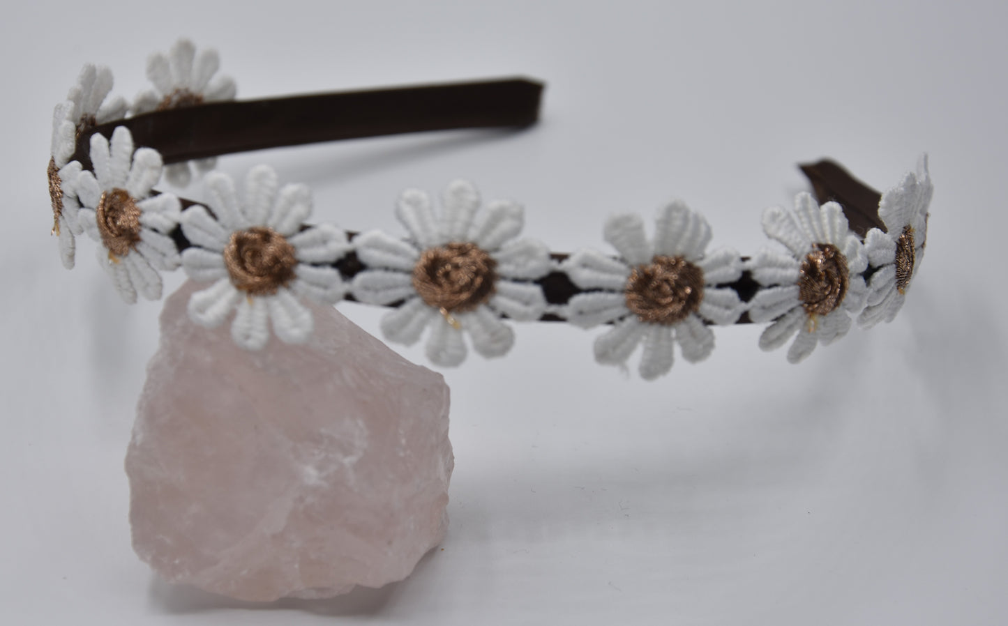 Diadeem - Bruin met bloemen