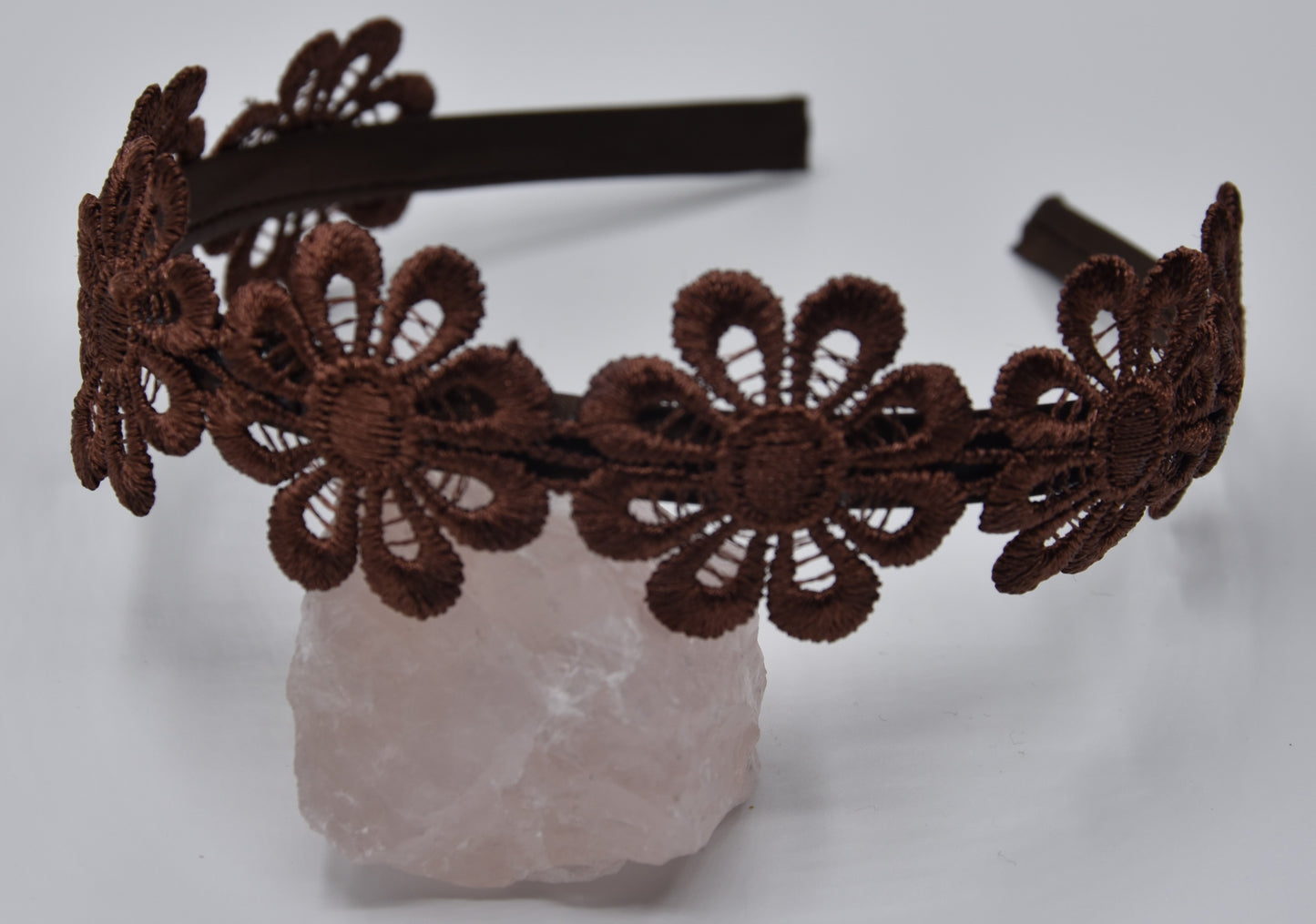 Diadeem - Bruin met grote bloemen