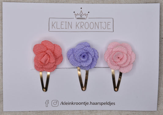 Speldje roos set van 3
