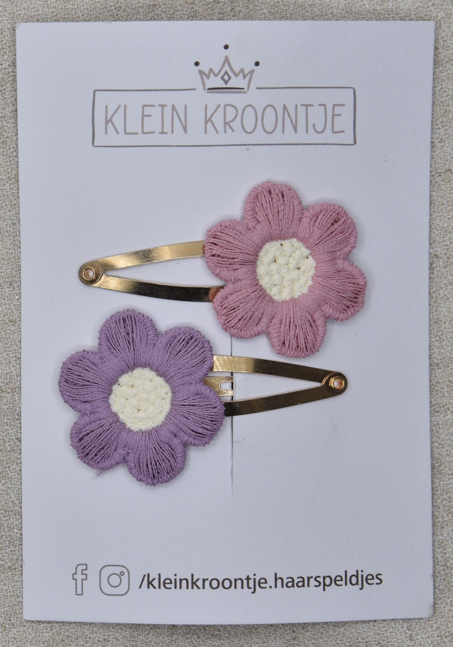 Speldje bloem paars/roze