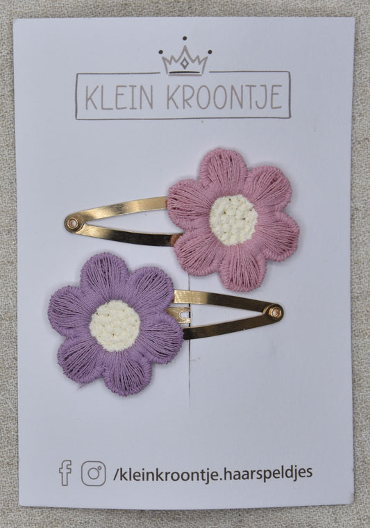 Speldje bloem paars/roze